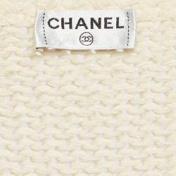 Chanel Cream Patterned Knit Pullover Sweater S
