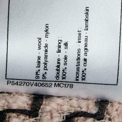 Chanel Pink Wool Tweed Detachable Leather Cuff Coat M