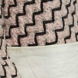 Chanel Pink Wool Tweed Detachable Leather Cuff Coat M