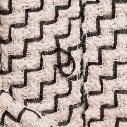 Chanel Pink Wool Tweed Detachable Leather Cuff Coat M