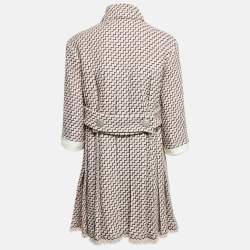 Chanel Pink Wool Tweed Detachable Leather Cuff Coat M