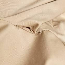 Pre Owned Chanel Beige Cotton Tweed Trim Trench Coat M