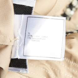 Pre Owned Chanel Beige Cotton Tweed Trim Trench Coat M