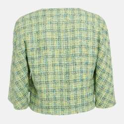 Pre Owned Chanel Lime Green Lesage Tweed Jacket M