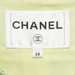 Pre Owned Chanel Lime Green Lesage Tweed Jacket M