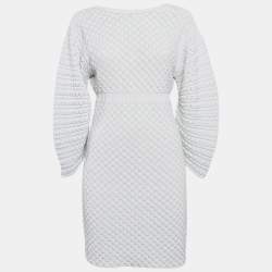 Chanel White Crochet Patterned Knit Mini Dress M