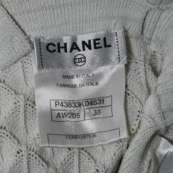 Chanel White Crochet Patterned Knit Mini Dress M