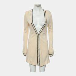 Chanel Ivory/Black Knitted Cardigan S
