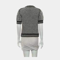  Chanel Patterned Knit Pullover Top M