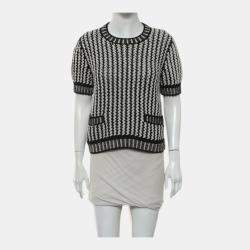  Chanel Patterned Knit Pullover Top M