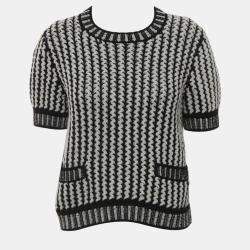  Chanel Patterned Knit Pullover Top M