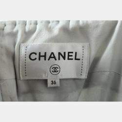 Pre Owned Chanel Black/White Houndstooth Patterned Tube Dress S