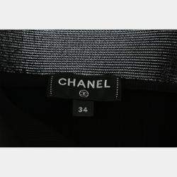 Chanel Black Classic CC Logo Embellishments Pleated Dress  S