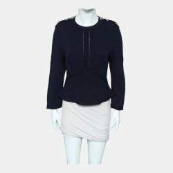 Chanel Blue Knitted Long Sleeve Top S