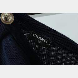 Chanel Blue Knitted Long Sleeve Top S