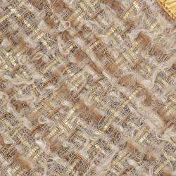 Pre Owned Chanel Gold Metallic Tweed Skirt S