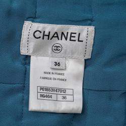 Pre Owned Chanel Gold Metallic Tweed Skirt S