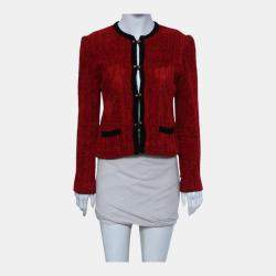 Chanel Red/Black Vintage Velvet Jacket M