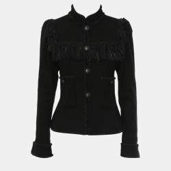  Chanel Black Wool Fringe Jacket M