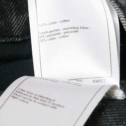 Chanel Grey Logo Pattern Denim Wide Leg Jeans S Waist 27"
