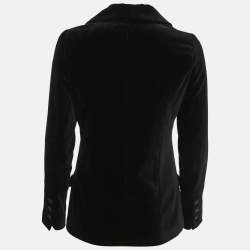 Chanel Black Velvet Single Breasted Blazer M