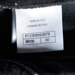 Chanel Black Logo Print Denim Wide-Leg Jeans XXL Waist 38"