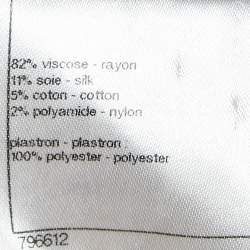 Pre Owned توب شانيل بقماش محاك بخطوط سوداء مزين بالدانتيل عند الرقبة مقاس صغير