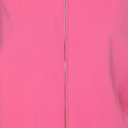 Chanel Pink Stretch Knit Fabric Cardigan M