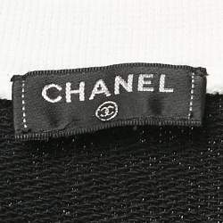 Pre Owned Chanel Black Printed Cotton Sleeveless T-Shirt M