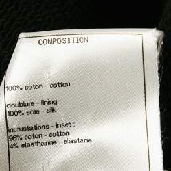 Pre Owned Chanel Black Printed Cotton Sleeveless T-Shirt M