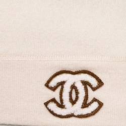 Pre Owned Chanel Pink Cashmere Logo Applique Sleeveless Sweater M