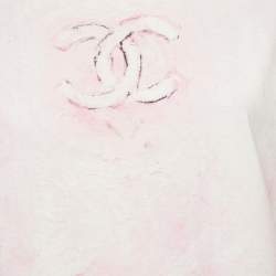 Chanel Pink CC Logo Print Jersey Tie-Dye T-Shirt L