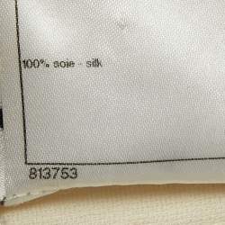 Pre Owned Chanel White Silk Long Sleeve Asymmetric Shirt M
