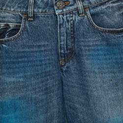 Chanel Blue Spray Painted Denim Jeans S Waist 26"