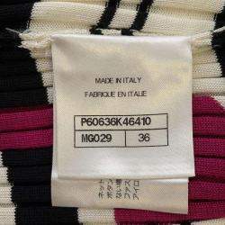 Chanel White/Black Silk84% Elastine16% Knit Dress Size 36