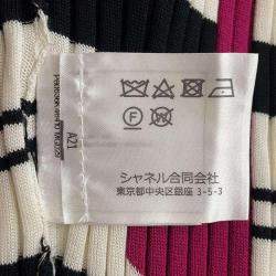 Chanel White/Black Silk84% Elastine16% Knit Dress Size 36