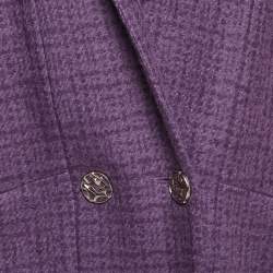 Chanel Purple Wool Double Breasted Coat L