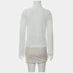 Chanel White Cotton Long Sleeve Top FR Women 38