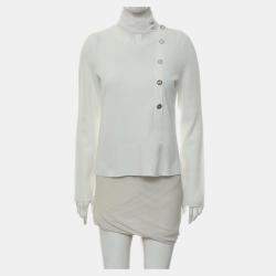 Chanel White Cotton Long Sleeve Top FR Women 38