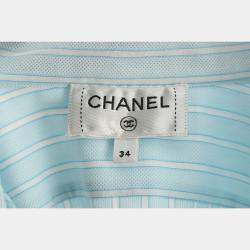 Chanel Blue Cotton Stripes Shirt FR Women 34