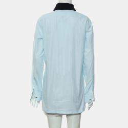 Chanel Blue Cotton Stripes Shirt FR Women 34