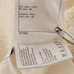 Pre Owned Chanel Off-White Tweed Pencil Skirt L