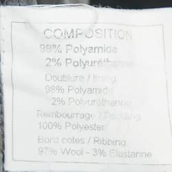 Chanel Grey Nylon Quilted Zip-Up  Jacket M