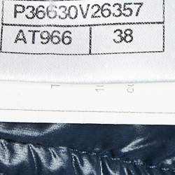 Chanel Navy Blue Nylon Zip-Up Quilted Jacket M