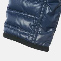Chanel Navy Blue Nylon Zip-Up Quilted Jacket M