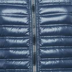 Chanel Navy Blue Nylon Zip-Up Quilted Jacket M