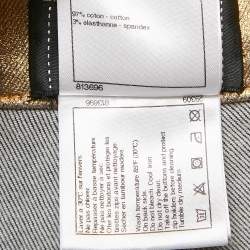 Chanel Gold Print Denim Wide Leg Jeans S Waist 28"