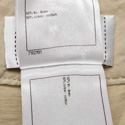 Chanel Beige Linen Blend Straight Leg Pants M