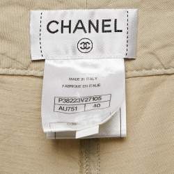 Chanel Beige Linen Blend Straight Leg Pants M