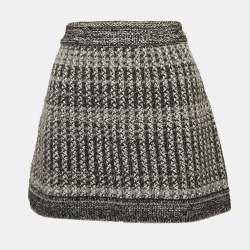 Chanel Black/White Patterned Wool Blend Knit Mini Skirt M
